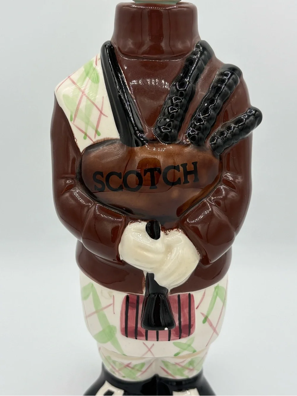 Vintage Scottish Bagpiper Scotch Liquor Decanter Ceramic Made in Korea